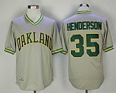 Oakland Athletics #35 Rickey Henderson Gray Throwback Jersey,baseball caps,new era cap wholesale,wholesale hats